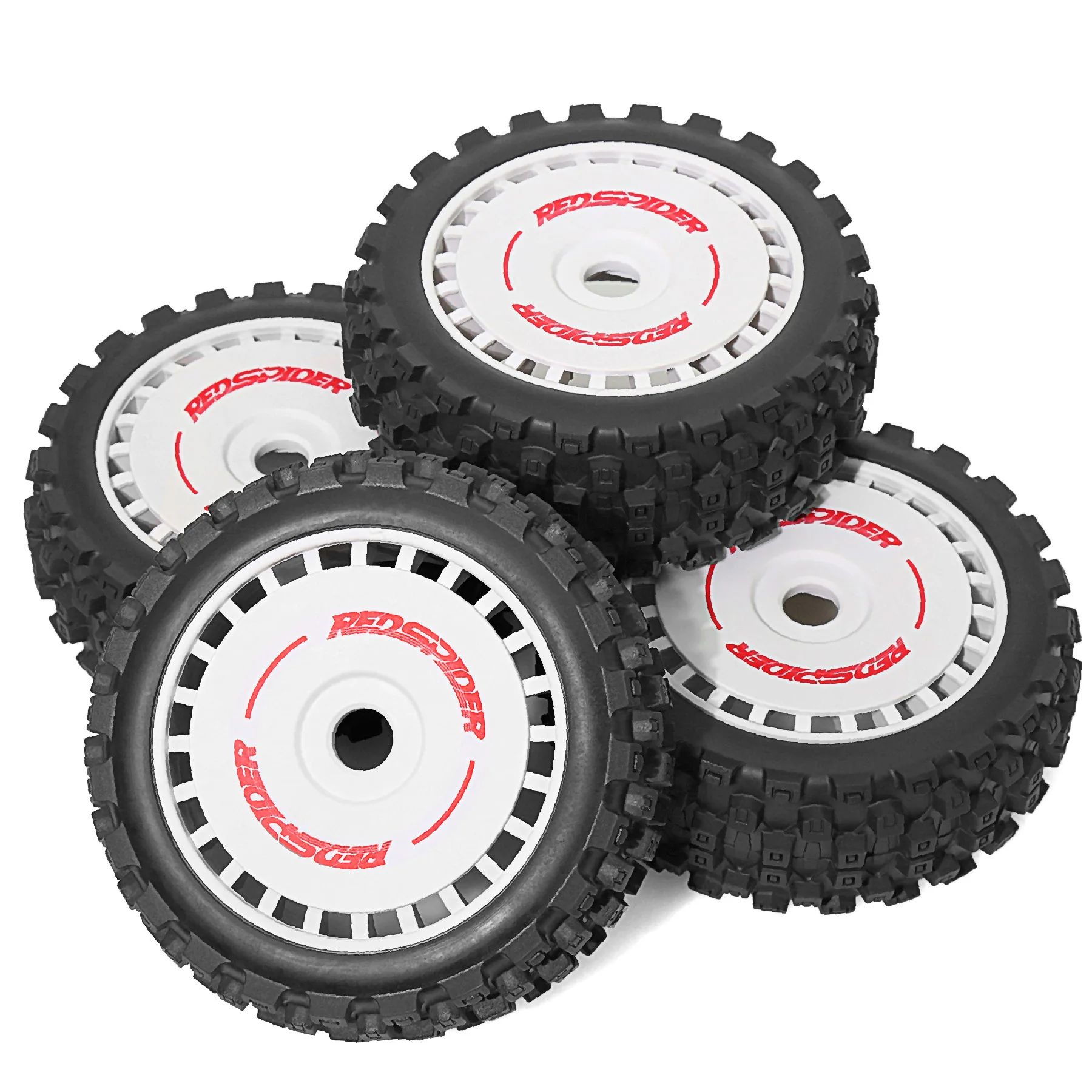 RED SPIDER 118mm 1/8 Scale RC Truck Upgrade Tyres Compatible With Arrma Vorteks Losi Super Baja Rey Team Associated  RC Buggy