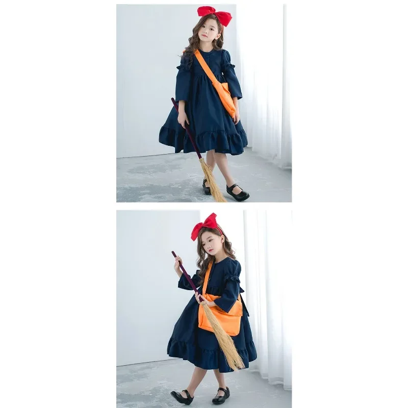 Halloween Heks Rollenspel Tas Outfit Kids Bezorgservice Cosplay Kostuum Meisjes Lolita Jurk Minimalistische Mooie Jurk