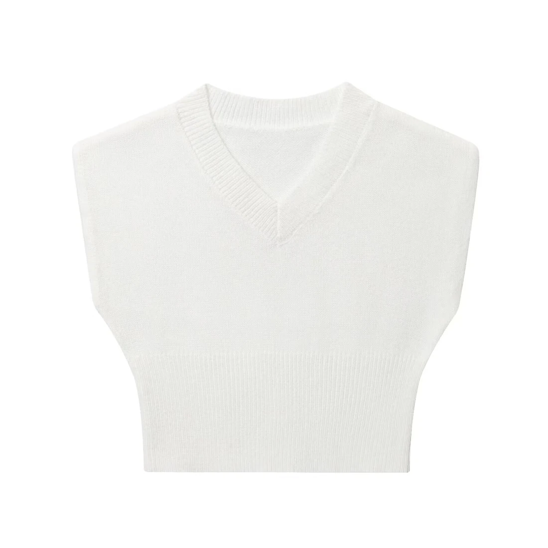 

Women's Solid Color Tank Top 2025 Casual Fashionable Versatile Flat-Knit Short Style for Spring/Summer