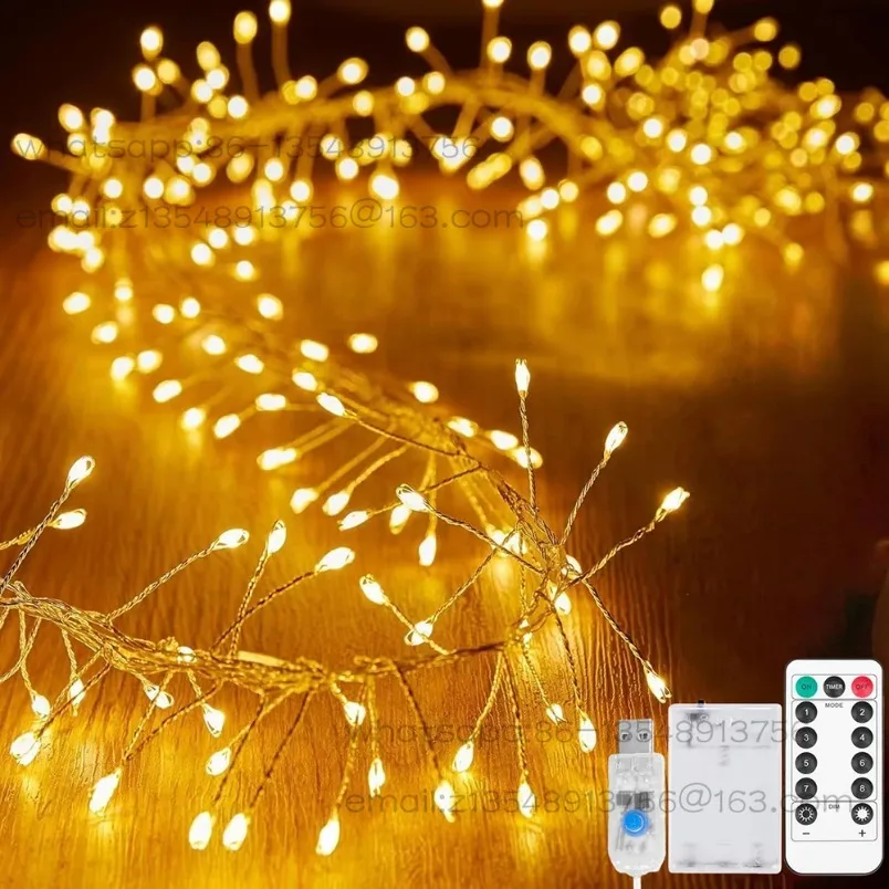 Outdoor waterproof LED copper wire lantern string, gypsy star flashing Christmas tree romantic atmosphere decorative lights