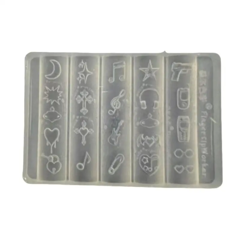 Molde de silicona 3D para uñas, plantillas de concha de cola de sirena para uñas, joyería artesanal, molde transparente para uñas, música Retro, dulce y genial Punk