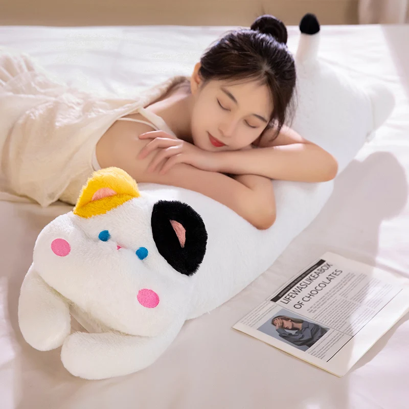 

Soft Plush Long Pillow Bed Sofa Office Cute Design Multi-Use Cushion with Non-Slip Bottom Machine Washable Durable Home Decor