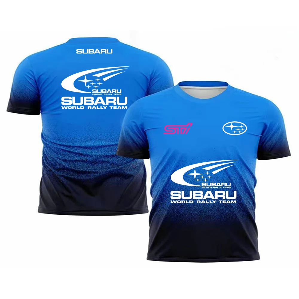 

2026 Summer New Men's SUBARU Short Sleeve Digital Print Casual Sports Round Neck T-Shirt for Comfort and Breathability