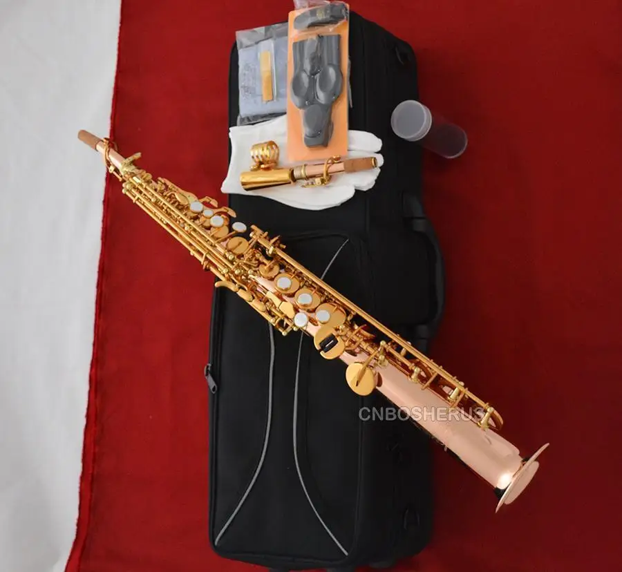 

Rose Copper Straight Soprano saxophone Bb 2 Neck WSS-650 saxophones NEW