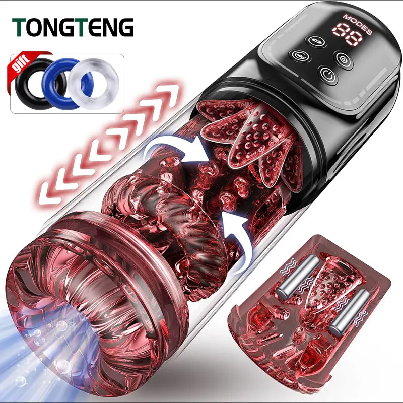 Телескопический вращающийся мастурбатор, чашка, насос для сосания пениса, карманная киска, минет, секс-игрушки, строкер, поршень, автоматический мастубатор для мужчин