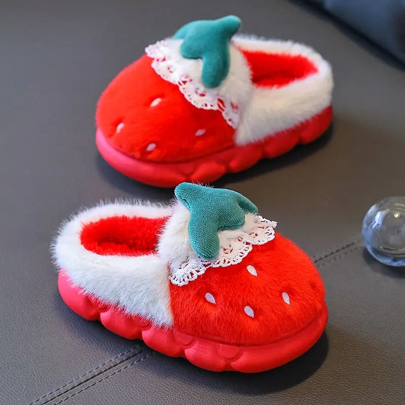 

Girls Winter Cotton Padded Slippers 2025 New Non Slip Furry Indoor Baby Toddler Warmth Cozy Home Shoes