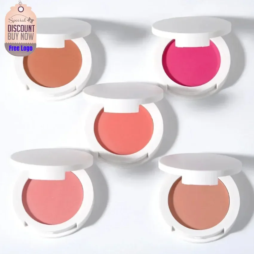 

Custom 12colors White Container Blush Powder Natural Cheek Tint Brighten Waterproof Peach Pink Face Contouring Cosmetics Bulk