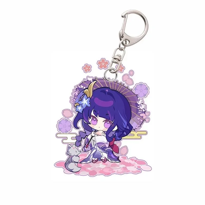 Fashion Genshin Impact Raiden Shogun Acrylic Lanyard For IPhone/Xiaomi/Huawei Mobile Phone Case Keychain Key Chain Cover Hang