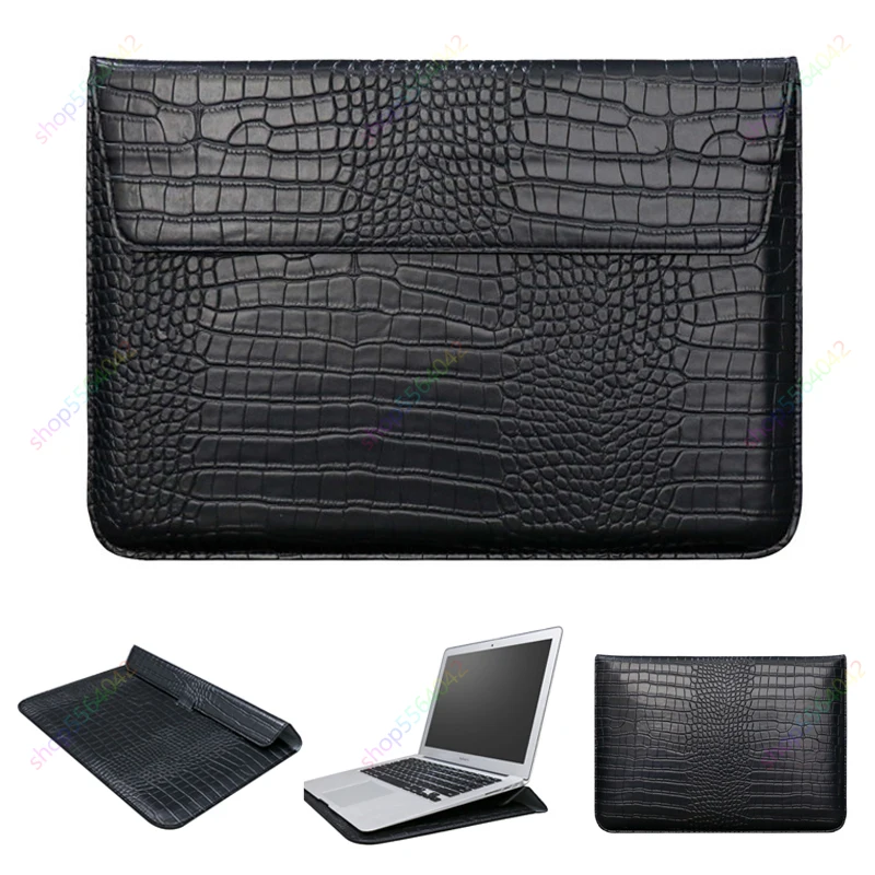 

PU Leather Laptop Sleeve Case for Macbook Air Pro 13 M1 M2 2020 Air 15 13.6 2023 Notebook Bag with Stand for Macbook Pro14 15 16