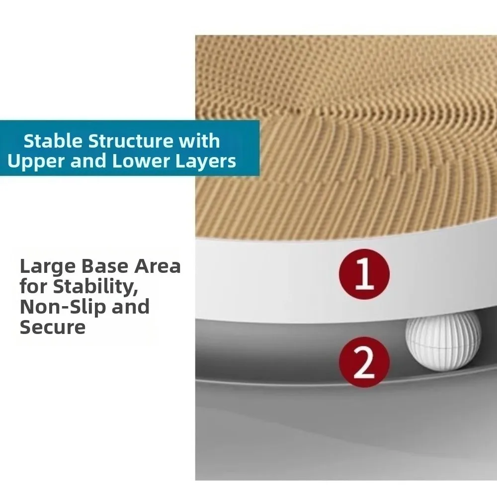 

Wear Resistant Cat Scratch Board Stable Round Teasing Cat Stick with Bell Balls with Feather Cats Scratching Post Indoor Play