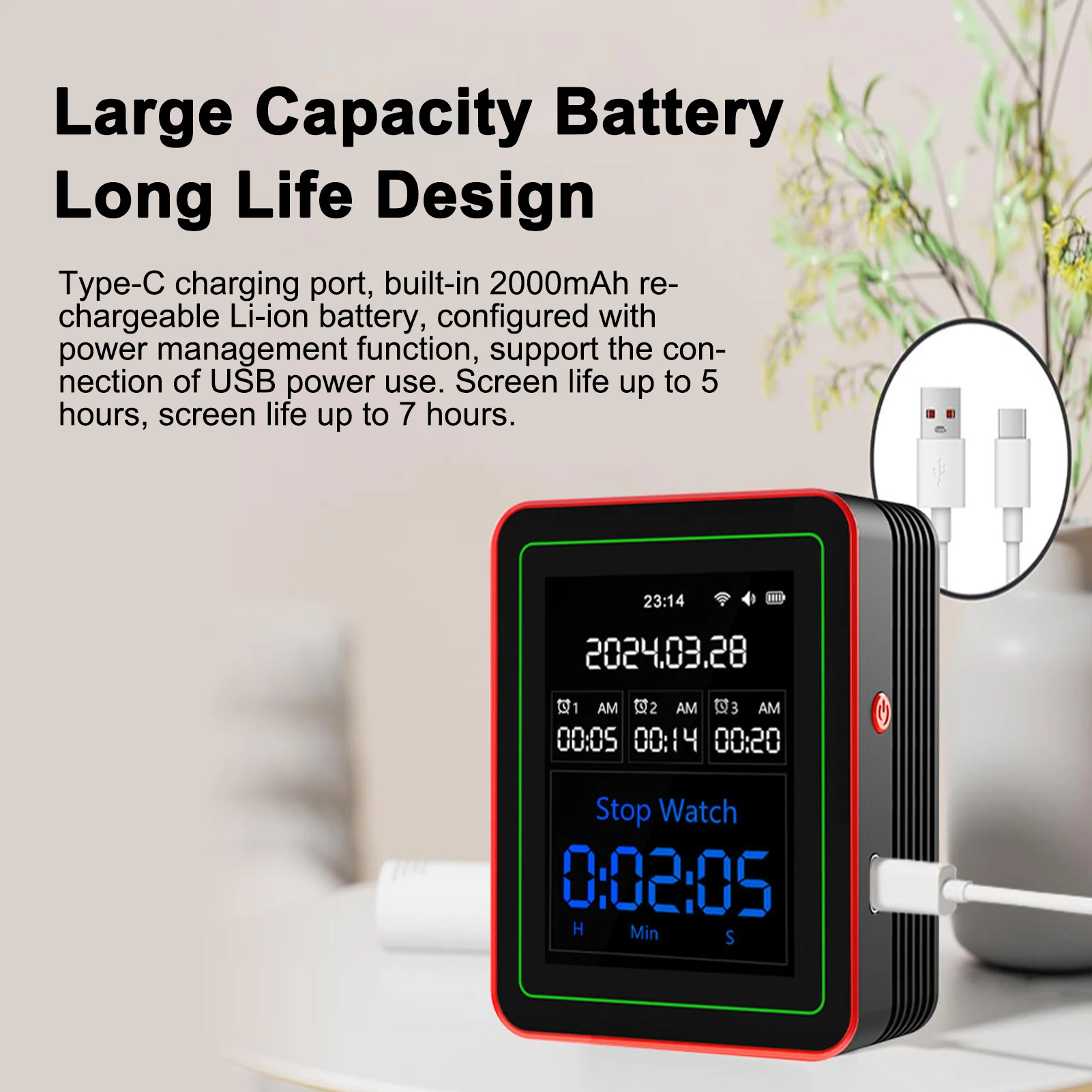 15-in-1 Air Quality Monitor Smart Air Quality Tester with CO/CO2/HCHO/TVOC/AQI/PM0.3/PM1.0/PM2.5/PM10/Temp/Humidity/Alarm Clock