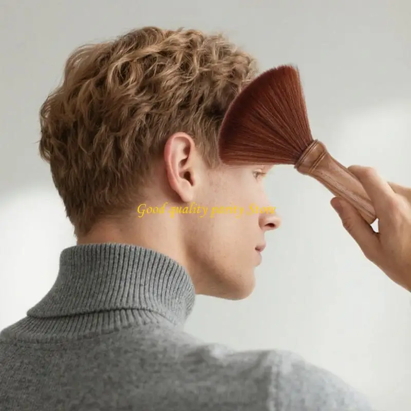 

M4YA Natural Handle Stray Hair Cleaner Brush Multi Surfaces Use For Salon Neck Care And Record Care