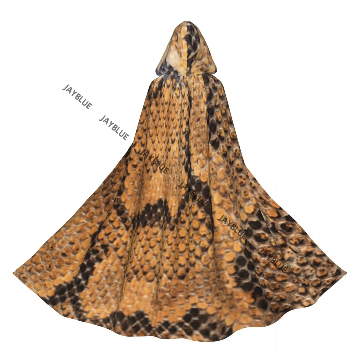 Long Cape Cloak Python Snake Skin Background Hooded Cloak Coat Autumn Hoodies