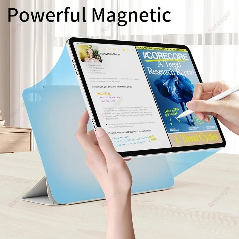 2026 for iPad Pro13 Case M5 M4 Pro11 2025 Air11 M3 M2 12.9 Powerful Magnetic Y-Fold Slim Stand Case iPad A16 11/10th Air4 5 10.9