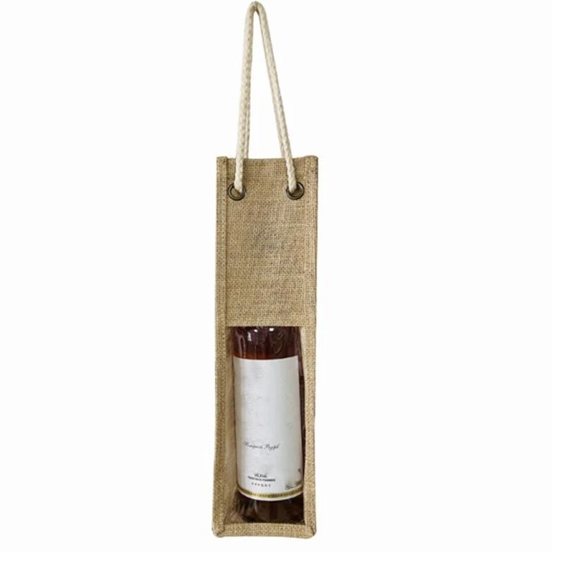 

G5ae Jute Wine для перевозчика многоразовой мешковины с мешковой сумкой прозрачно