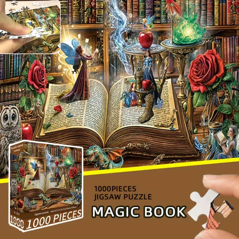 

1000-Piece Magical Books Jigsaw Puzzle for Adults - 70x50cm (28x20 Inch) Large Art Puzzle Home Decor Perfect Gift for Holidays