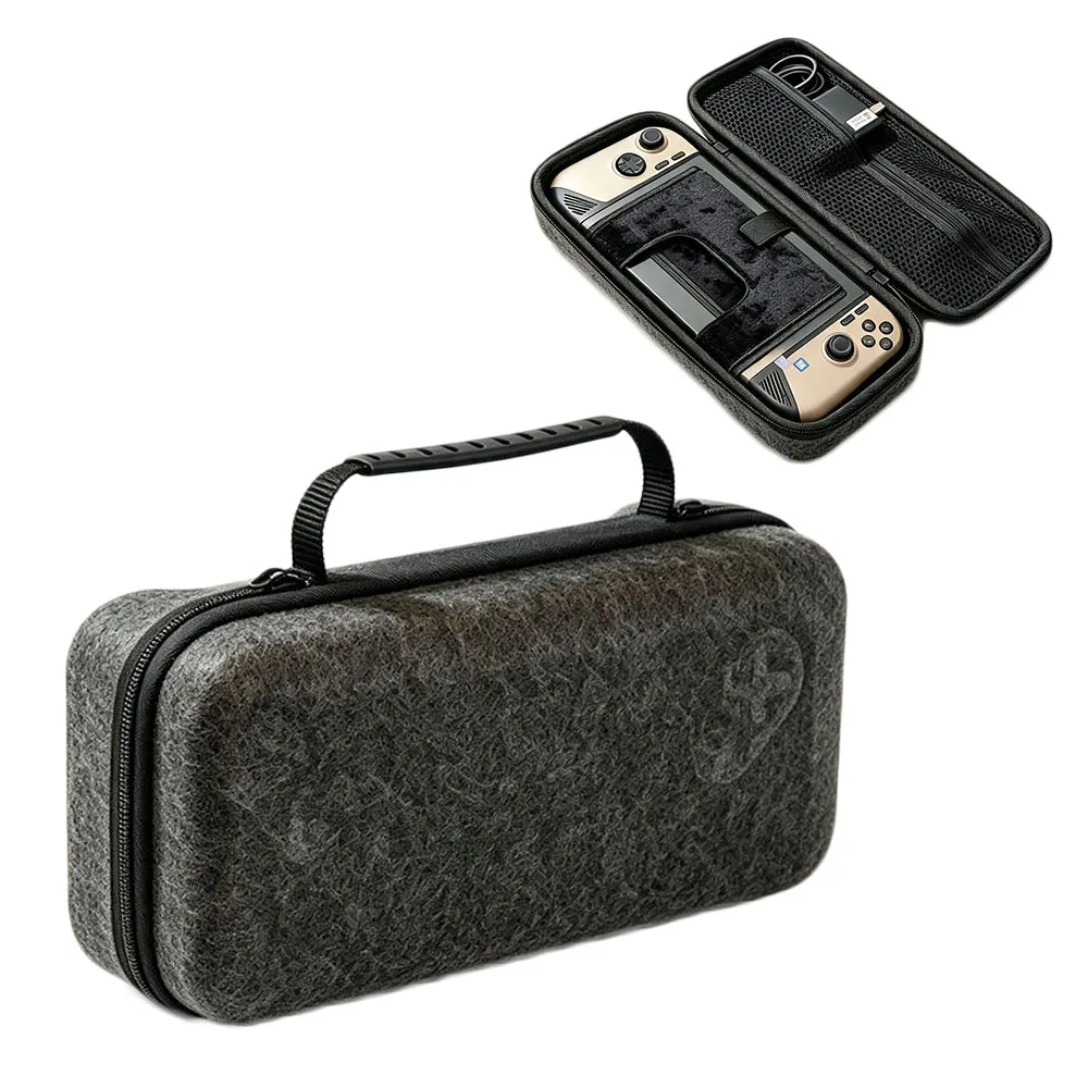 Carrying Case for MSI Claw8 Al+ Handheld Gaming Console Portable Shockproof Drop Protection Felt Storage Bag with Accessory