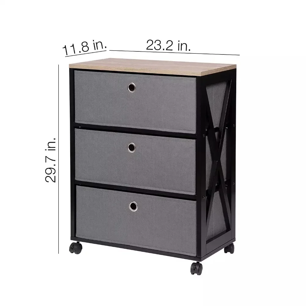3 Drawer Storage Tower for Living Room, Bedroom