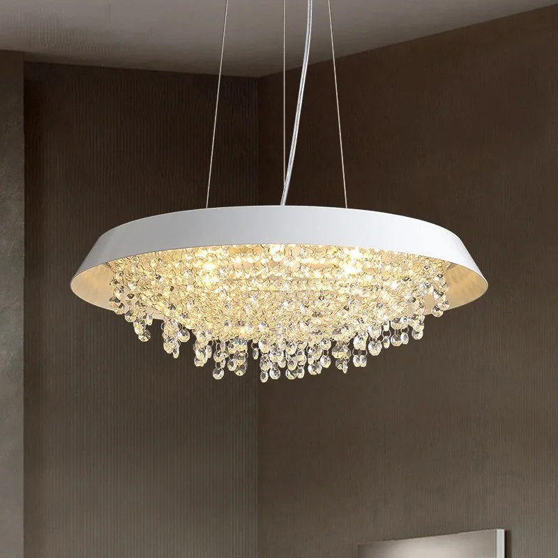 New French postmodern light luxury crystal chandelier, lying designer creative art living room dining room lighting