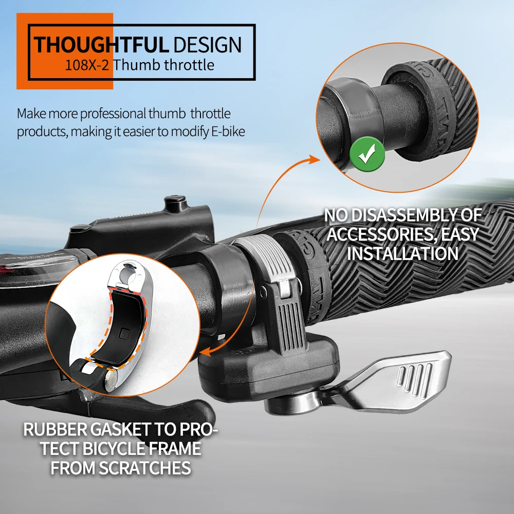Throttle Jempol Sepeda Listrik Kiri dan Kanan Five Star Generasi 108-2 24V 36V 48V untuk Skuter Kiri dan Kanan