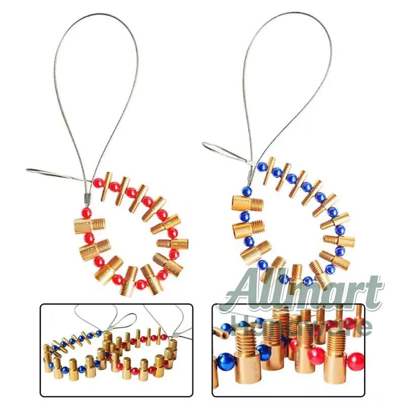 26PCS Metric & SAE Thread Checker Kit, Internal & External Thread Gauge Tool for Nut Bolt Size Identification