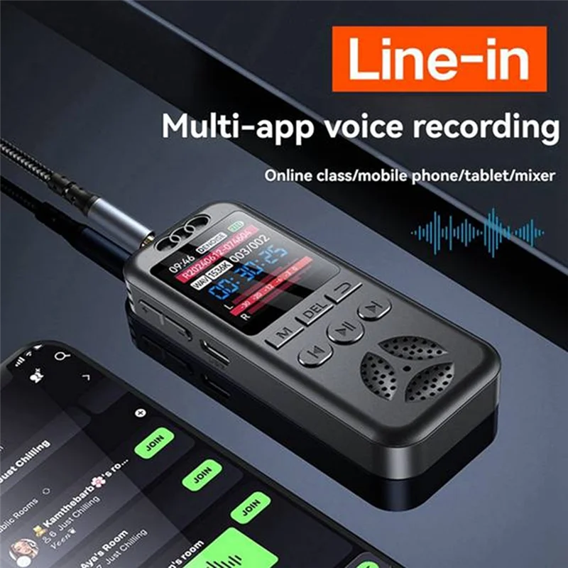 Excellent-Digital Voice Recorder MP3 Player HD Noise Reduction WAV Audio Player One-Button Portable Recording Device