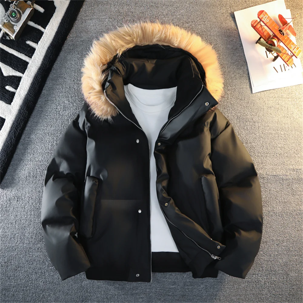 

Men's detachable cotton soft leather jacket, men's fashionable leather overcoat, windproof streetwear, new men's outdoor jacket