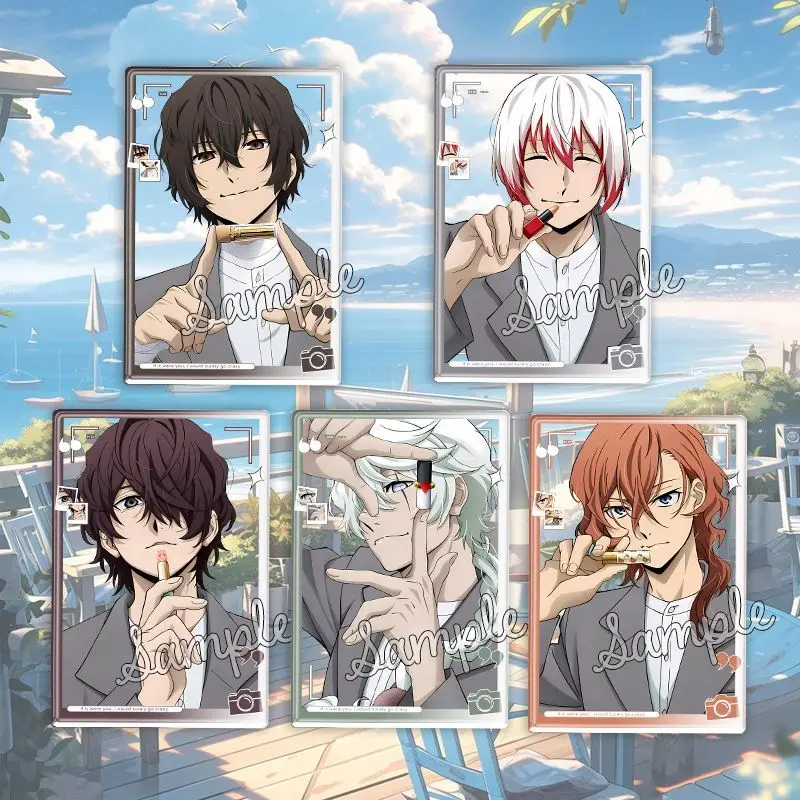 Llavero Transparente de Acrílico Bungo Stray Dogs × ISETAN, Llavero de Mujer Gogol, Llavero Saigiku Jouno, Llavero de Edgar Allan Poe