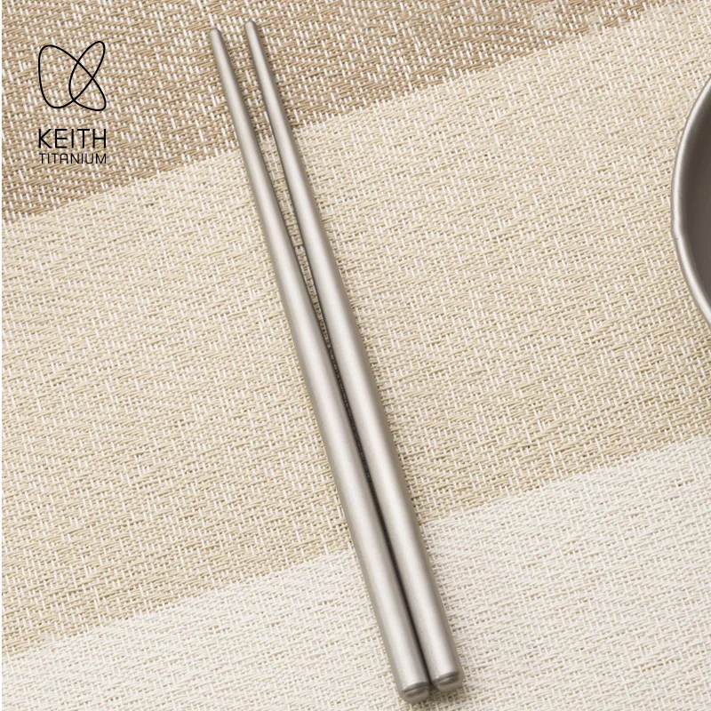KEITH Hollow Pure Titanium Chopsticks 235mm 14.5g Ultra Lightweight Portable With Storage Pouch Home Camping Picnic Travel