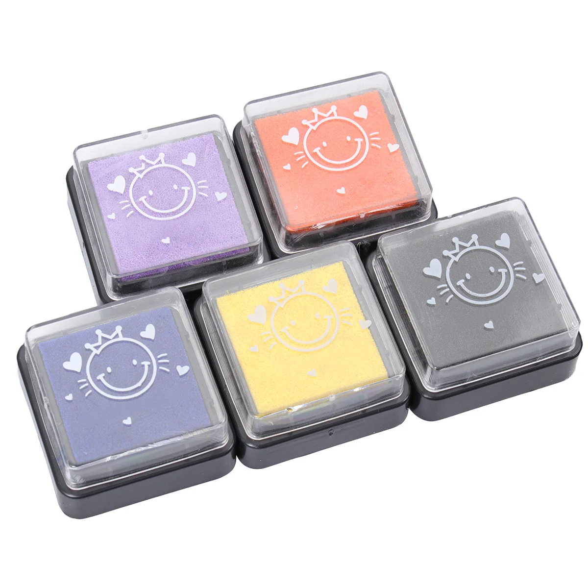 5Pcs Ink Pads Finger Painting Water Soluble Quick Dry Rainbow Colors DIY Stamp Pads Kids Fingerprint Art Non Smudging
