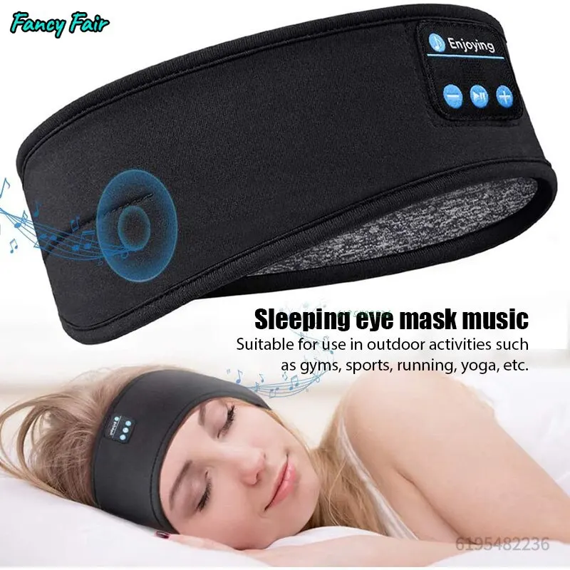 Auriculares Bluetooth Fone, diadema deportiva para dormir, auriculares inalámbricos elásticos, máscara para ojos de música, auriculares inalámbricos con Bluetooth, diadema