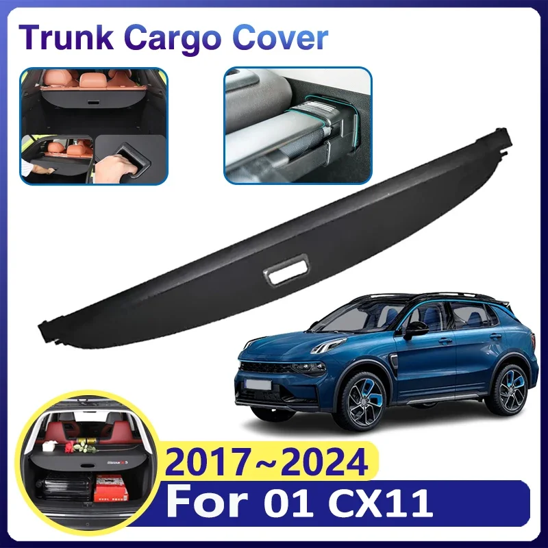 

for Lynk & Co 01 CX11 2017~2024 Car Trunk Curtain Cargo Covers Trey Retractable Security Partition Luggage Storage Accessories