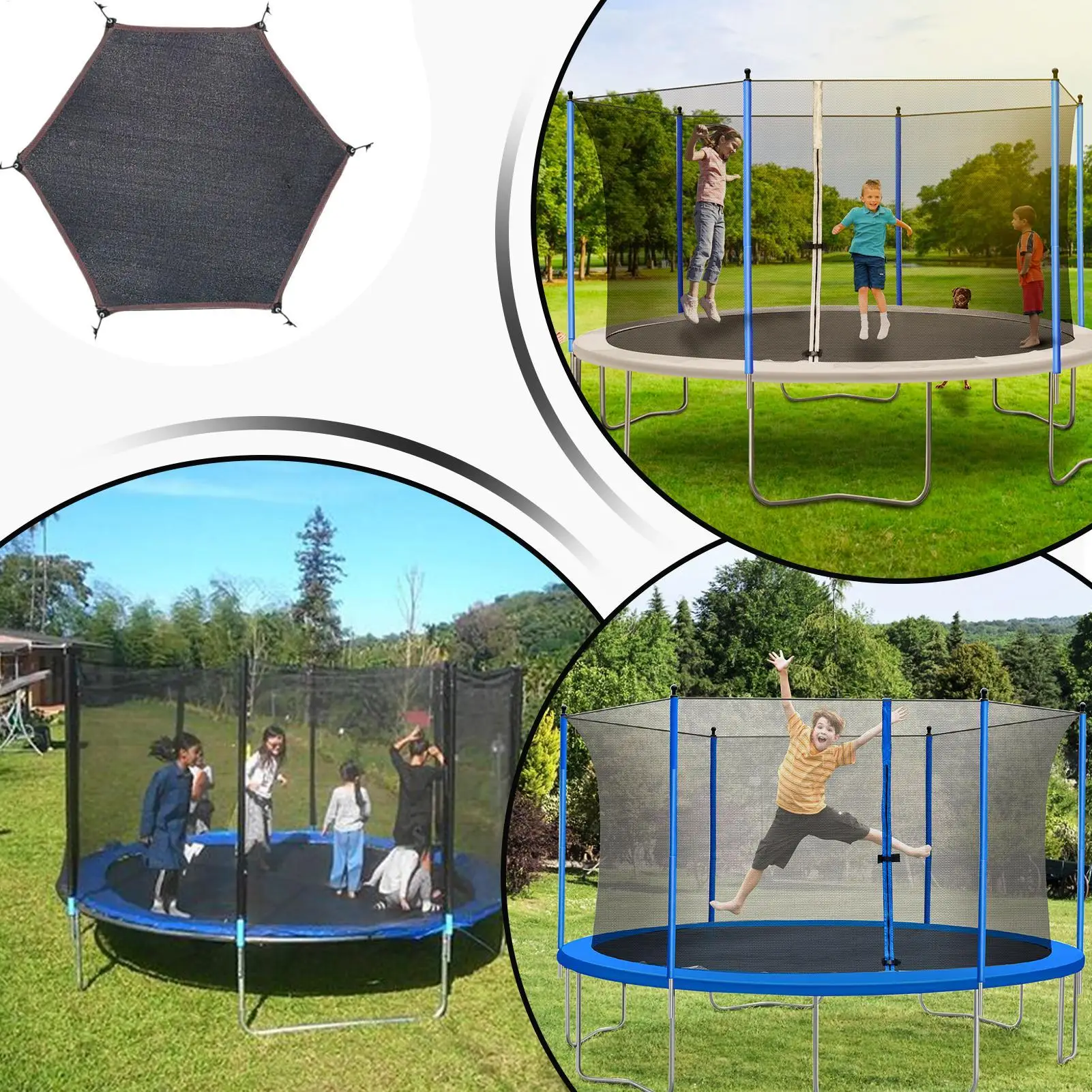Wasserdichtes UV-Schutz Oxford Trampolin-Überdachung Schattenzelt Abdeckung 8 10 12 14 Fuß Outdoor Garten Heimfitness Kerntraining – Detail 8