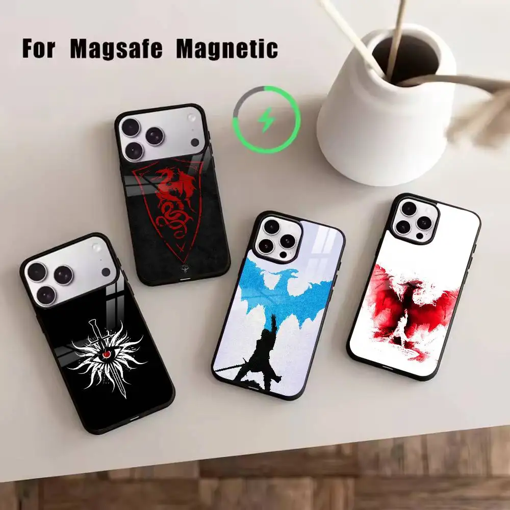 Coque de téléphone Game Dragon Age Inquisition pour chargement sans fil MagSafe pour iPhone 17, 16, 15, 14, 13, 12, 11 Plus, Pro Magnétique