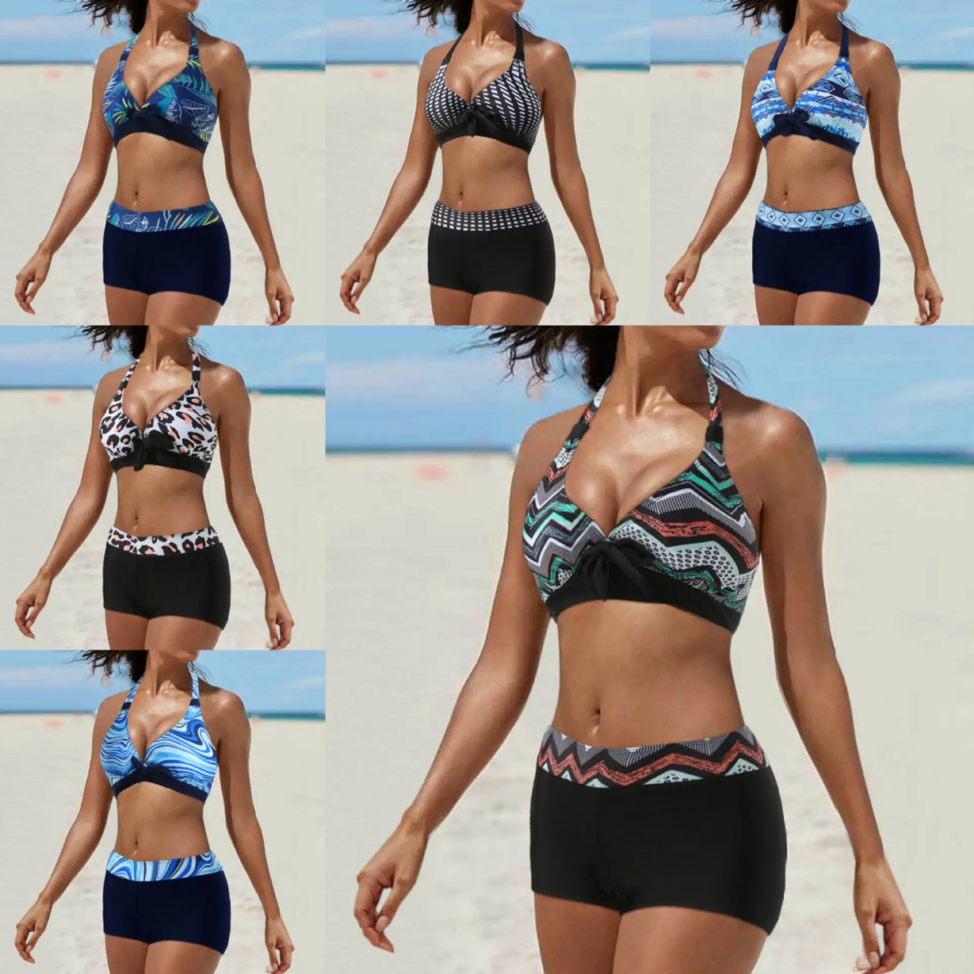 

2025 Sexy Solid Strapped Swimwear Women Cross Push Up Bikini Set Brazilian Lady Swimsuit High Waist Beach Bath Suit