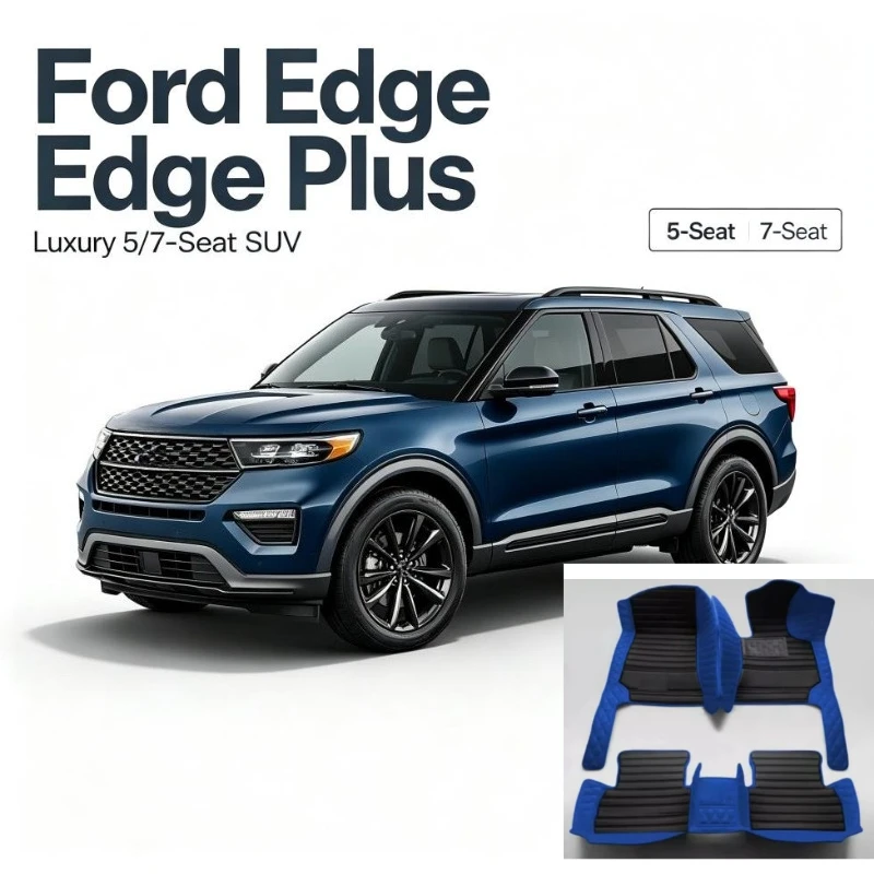 Custom For Ford Edge Edge Plus Luxury 5/7-Seat SUV 2007-2026 Waterproof All Weather Car Floor Mats Anti Slip Accessories LHD/RHD