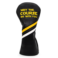 Golf Headcovers Golf Club Head Covers May The Course Be with You Style Elegant Embroidery Premium Leather Driver Fairway(FW) Woo