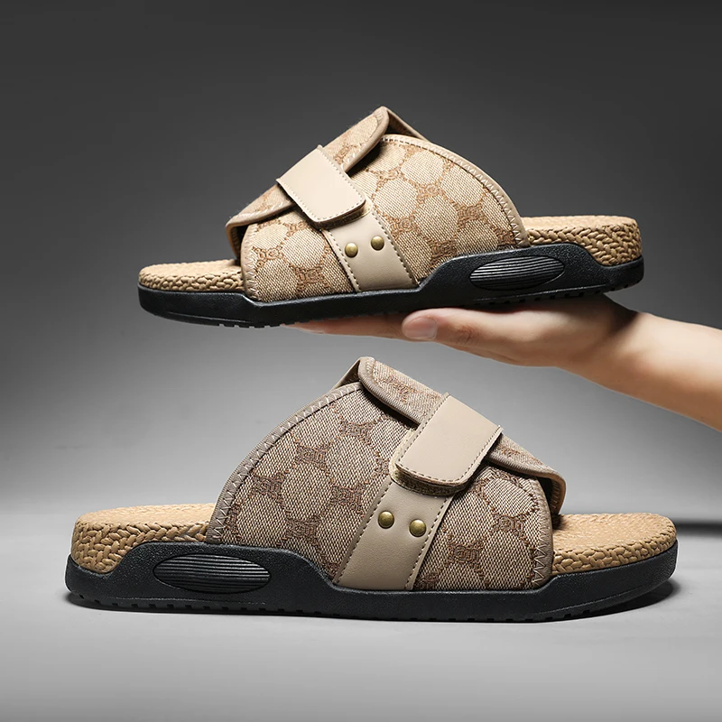 Men's slides one strap Slippers summer outdoor comfort soft-sole non-slip light breathable Quick dry casual walking beach shoes
