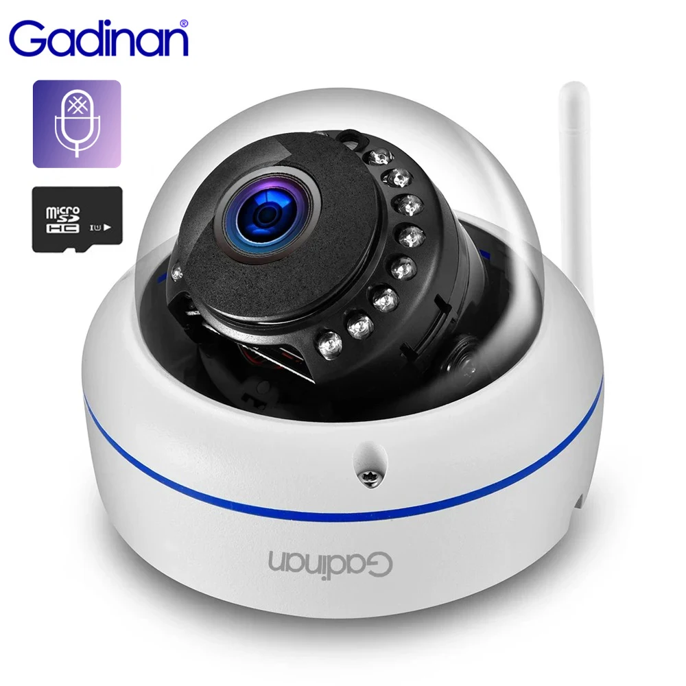 

Gadinan 5MP 3MP WiFi IP Camera Outdoor Waterproof Mini Metal Dome Wireless Security Audio Record CCTV Camera With SD Card Slot