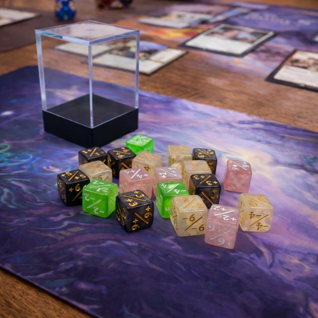 

12mm D6 Colorful Small Dice 36pcs with Clear Display Case for Compatible Card Game MTG, TCG, Card Game Accessories