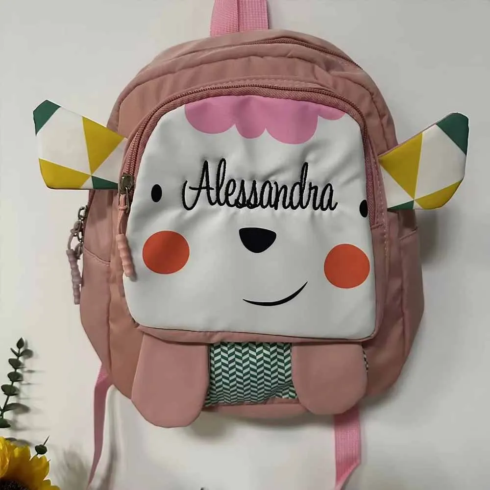 

Embroidered Custom Cute School Backpack, Personalized Name Boy Girl Cartoon Fashion Bag, Christmas, Birthday, School Start Gift