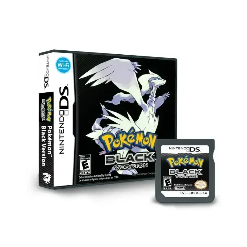 Anime peryferyjna karta do gry Nds Pokemon pojedyncza karta czarne pudełko wersja amerykańska kreskówka angielska kolekcja gier prezenty dla chłopców