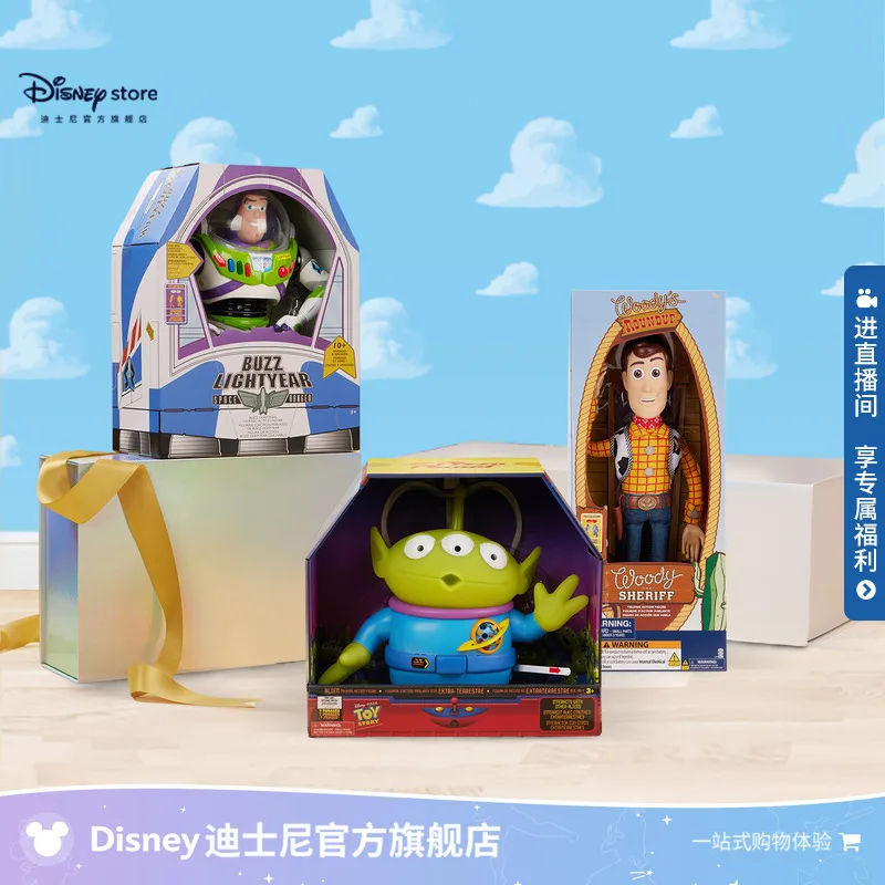 Disney oficial toy story buzz lightyear, rex, alienígenas bonecos de pelúcia e bonecos de ação presente de natal