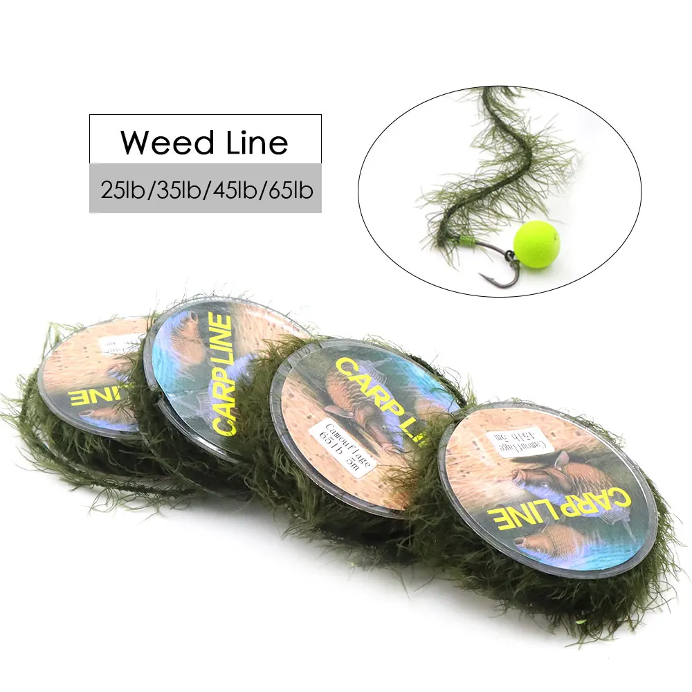 Línea de pesca de carpa, alambre trenzado de hierba para aparejo de pelo de carpa, gancho suave, método de línea de algas marinas simuladas, aparejos de accesorios de alimentador