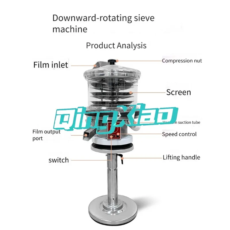 

Down Rotary Vibrating Screen Tablet Pill Capsule Polishing Dust Removal Powder Removal Waste Rejection Sorting Machine Pharma