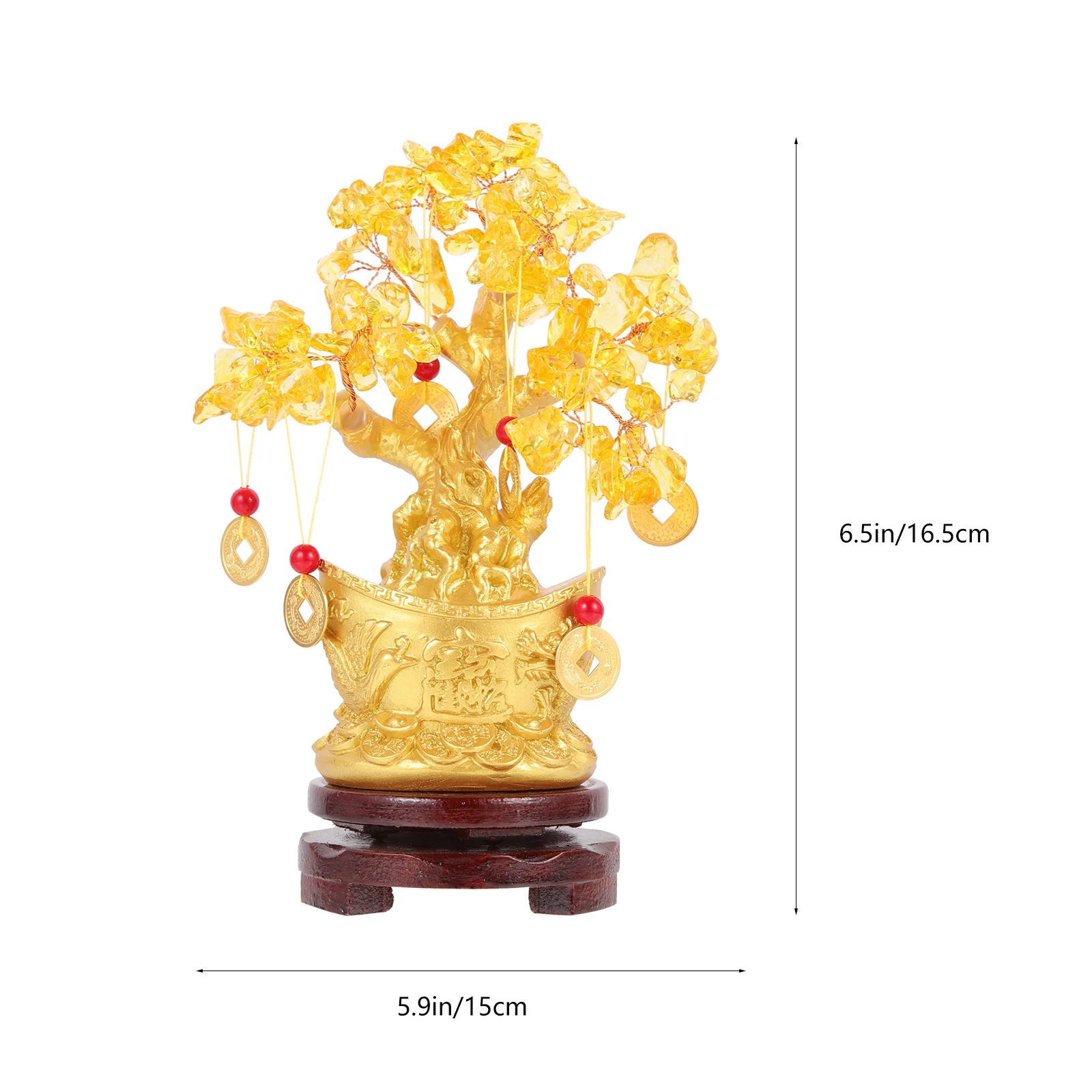 

1Set Fortune Money Tree Desktop Ornament Crystal Material Decorative Tabletop Adornment for Living Room Office Home Decor