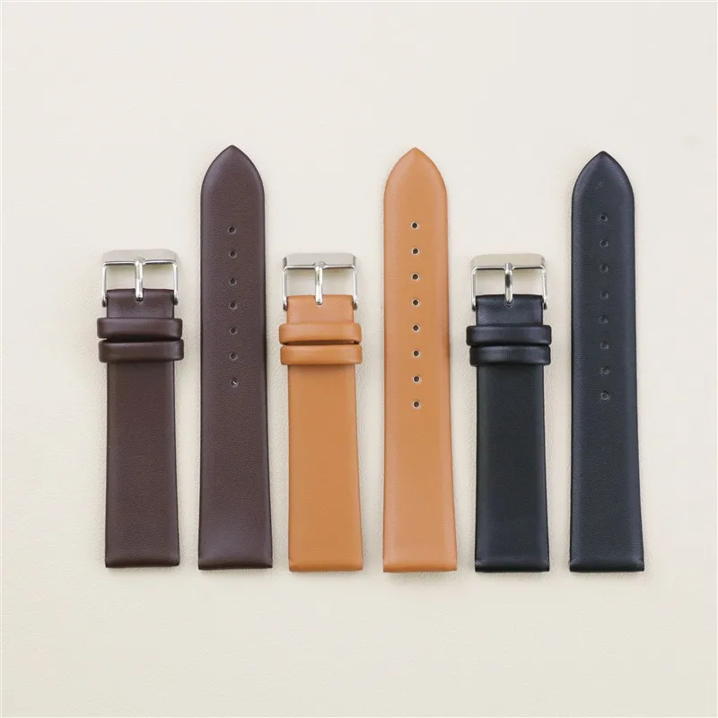 Good Quality Genuine smooth Leather Watch strap  8/10/12/14/16/18/19/20/22/24mm Wristwatches Watch Accessories