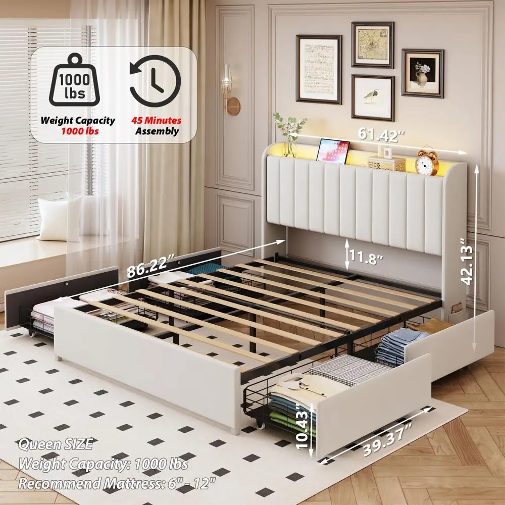 Bed Frame With 4 Dr…