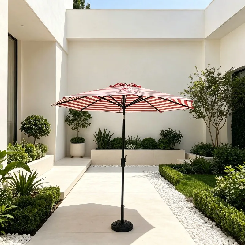 *Factory Price Modern Garden Aluminum Pole 10FT Umbrella Crank Parasol Waterproof Outdoor Patio Tilt Balcony Park Beach Hotel