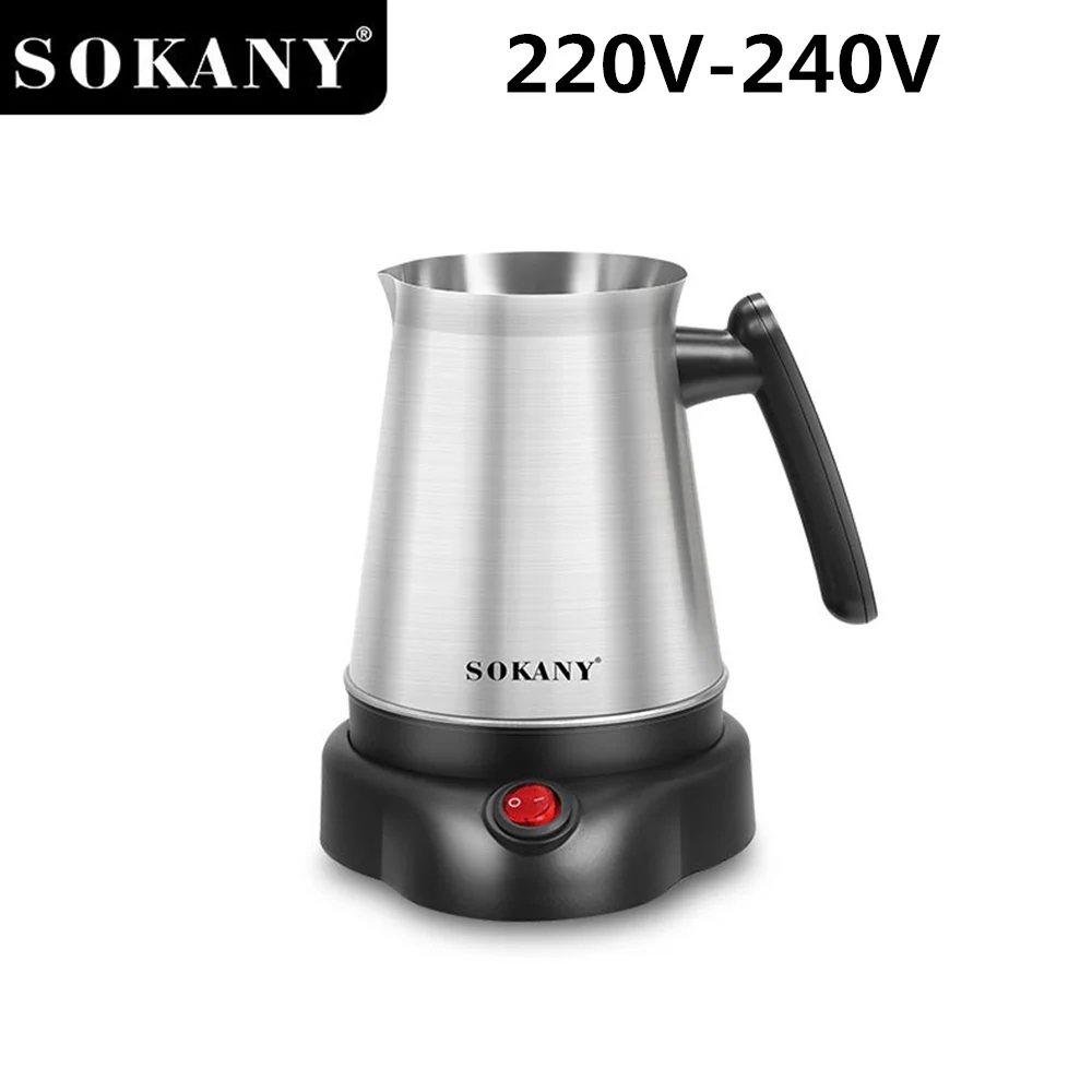 800ML Electric Kettle Turkish Greek Coffee Moka Tea Pot Maker Machine Stainless Steel Portable 6 Cups Boiling Water 220V 전기포트